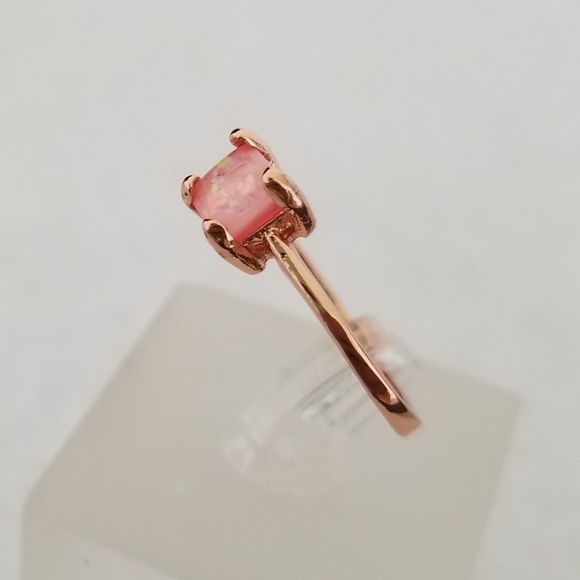 Delicate Rose Gold & Pink Opal Ring - Picture 5 of 8